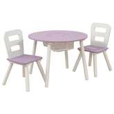 Round Storage Table & 2 Chair Set- Lavender